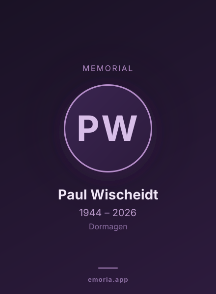 Memorial portrait of Paul Wischeidt