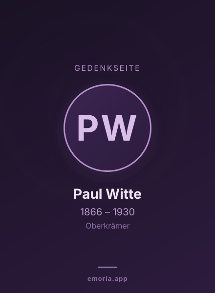 Gedenkportrait von Paul Witte