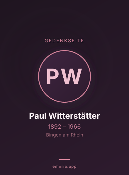 Gedenkportrait von Paul Witterstätter