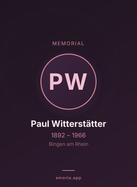 Memorial portrait of Paul Witterstätter