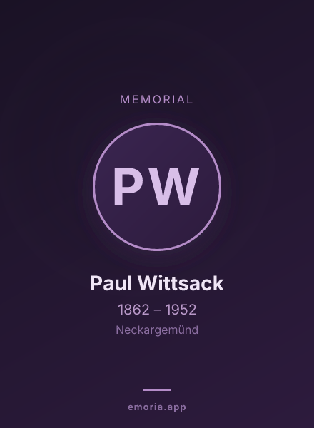 Memorial portrait of Paul Wittsack