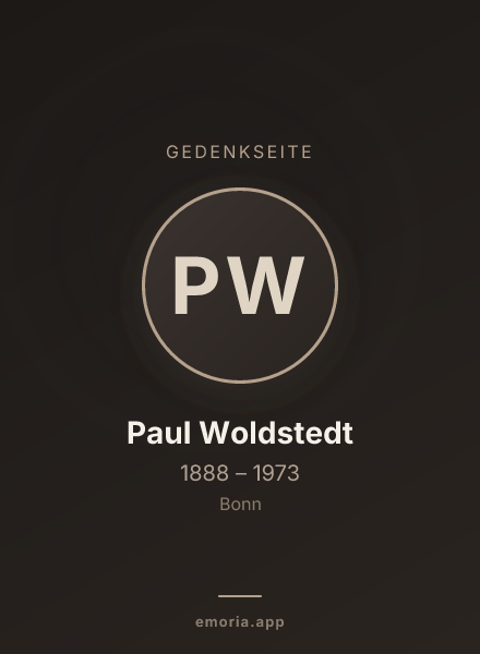 Gedenkportrait von Paul Woldstedt