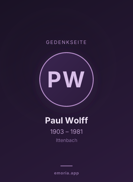 Gedenkportrait von Paul Wolff