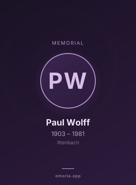 Memorial portrait of Paul Wolff