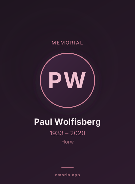 Memorial portrait of Paul Wolfisberg