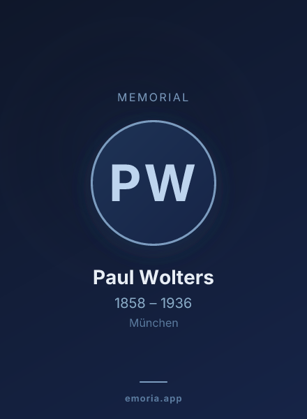 Memorial portrait of Paul Wolters
