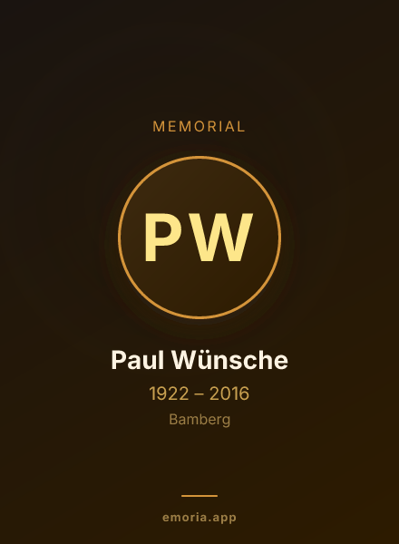 Memorial portrait of Paul Wünsche