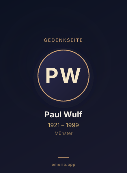 Gedenkportrait von Paul Wulf