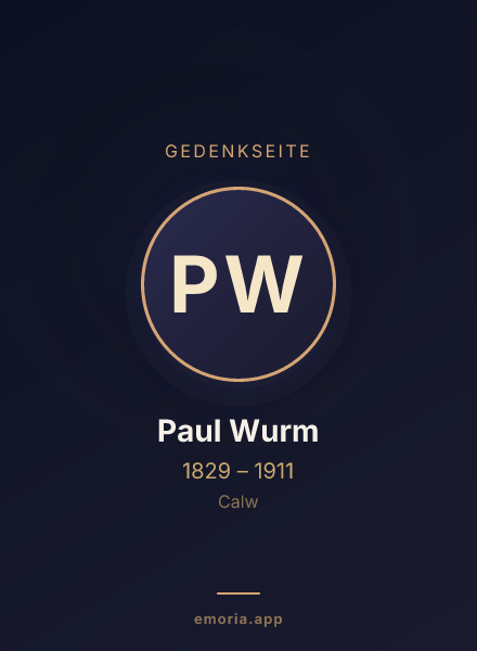 Gedenkportrait von Paul Wurm
