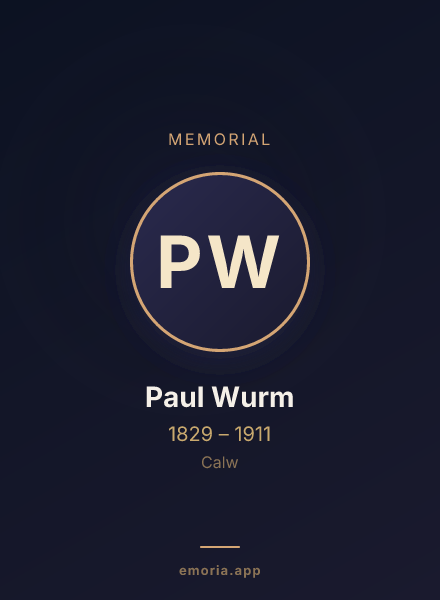 Memorial portrait of Paul Wurm