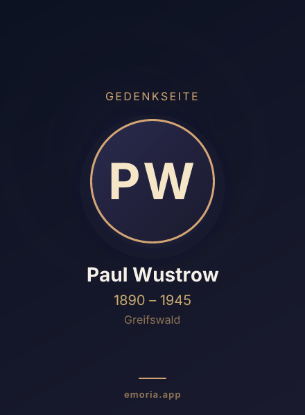 Gedenkportrait von Paul Wustrow