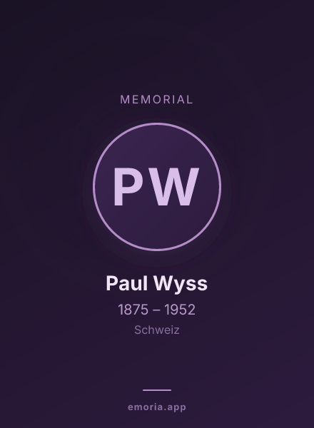 Memorial portrait of Paul Wyss