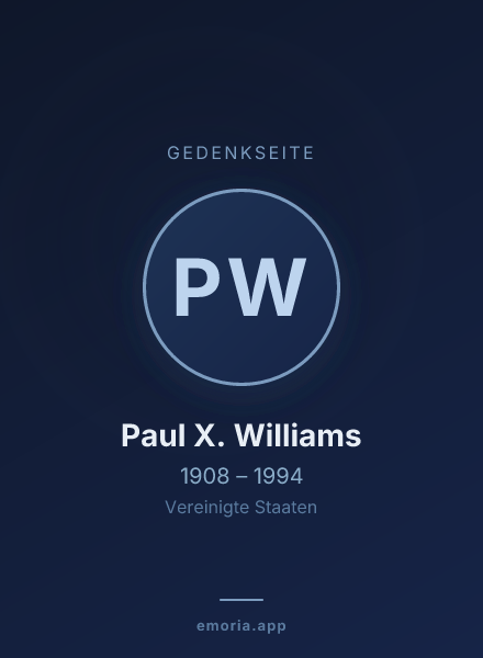 Gedenkportrait von Paul X. Williams