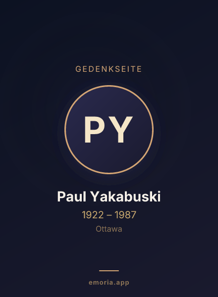 Gedenkportrait von Paul Yakabuski