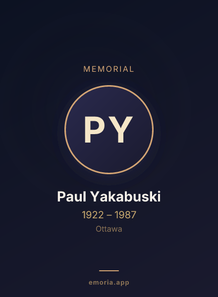 Memorial portrait of Paul Yakabuski