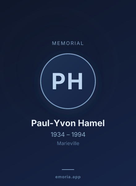 Memorial portrait of Paul-Yvon Hamel