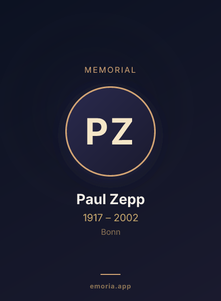 Memorial portrait of Paul Zepp
