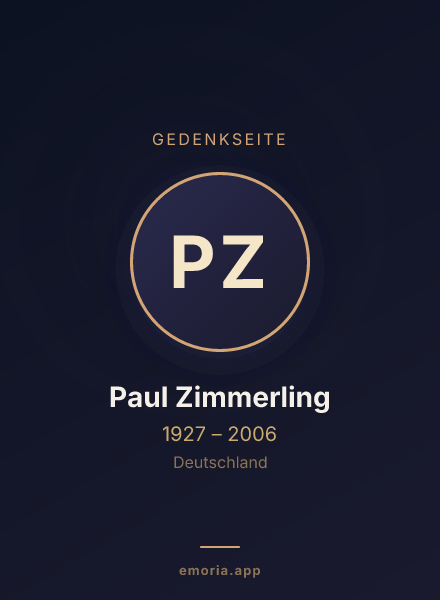 Gedenkportrait von Paul Zimmerling