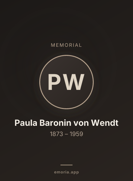 Memorial portrait of Paula Baronin von Wendt