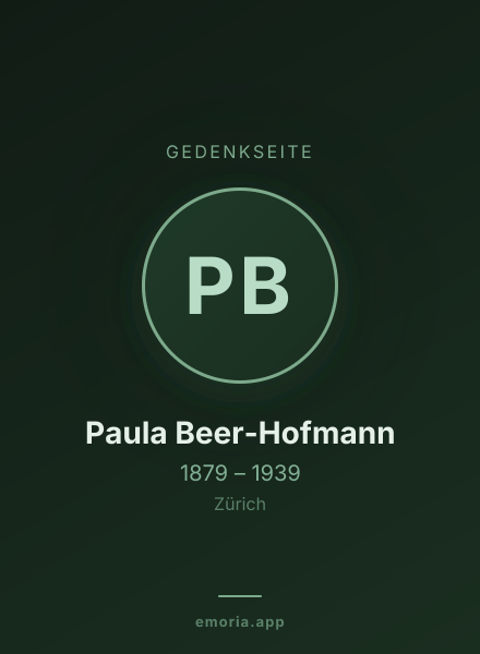 Gedenkportrait von Paula Beer-Hofmann