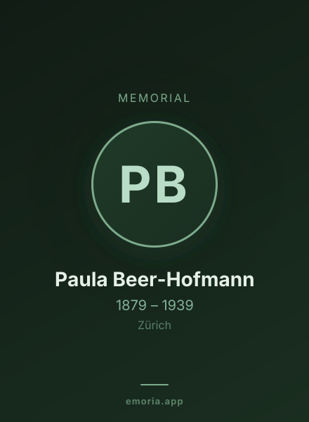 Memorial portrait of Paula Beer-Hofmann