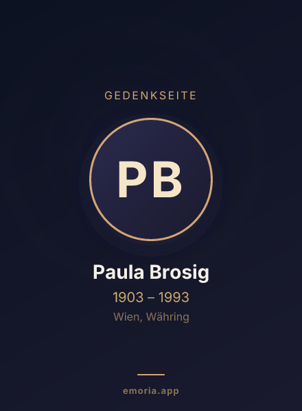 Gedenkportrait von Paula Brosig