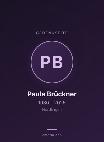 Gedenkportrait von Paula Brückner