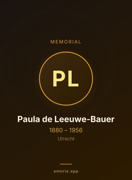 Memorial portrait of Paula de Leeuwe-Bauer
