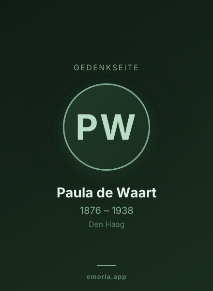Gedenkportrait von Paula de Waart