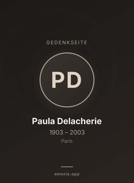 Gedenkportrait von Paula Delacherie