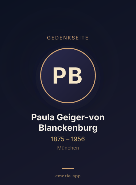Gedenkportrait von Paula Geiger-von Blanckenburg