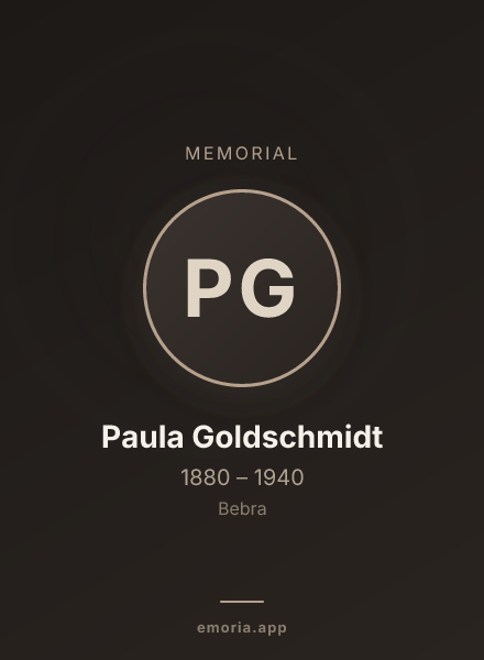 Memorial portrait of Paula Goldschmidt