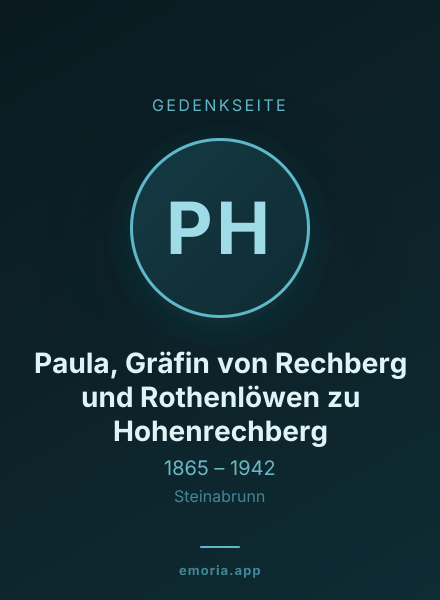 Gedenkportrait von Paula, Gräfin von Rechberg und Rothenlöwen zu Hohenrechberg