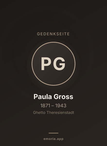 Gedenkportrait von Paula Gross