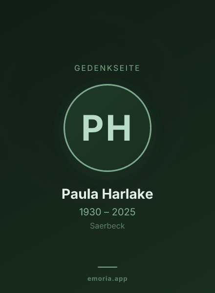 Gedenkportrait von Paula Harlake