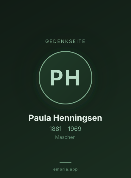 Gedenkportrait von Paula Henningsen