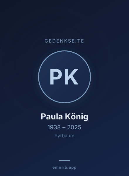 Gedenkportrait von Paula König