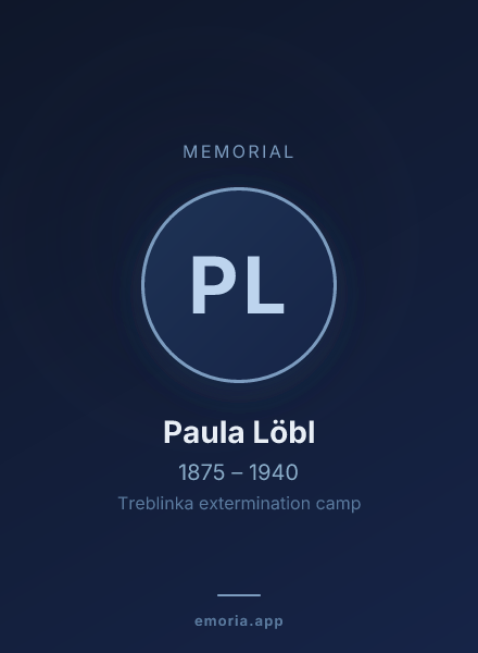 Memorial portrait of Paula Löbl