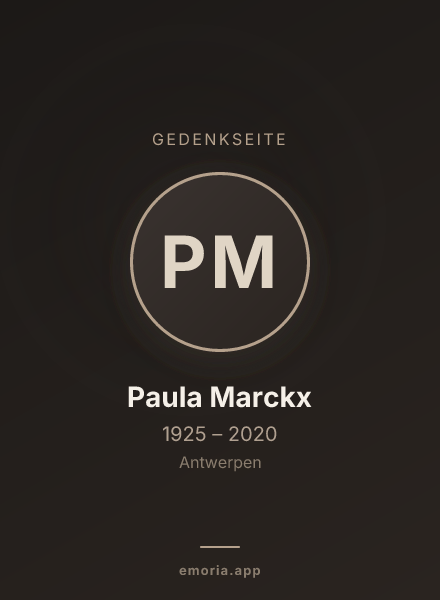Gedenkportrait von Paula Marckx