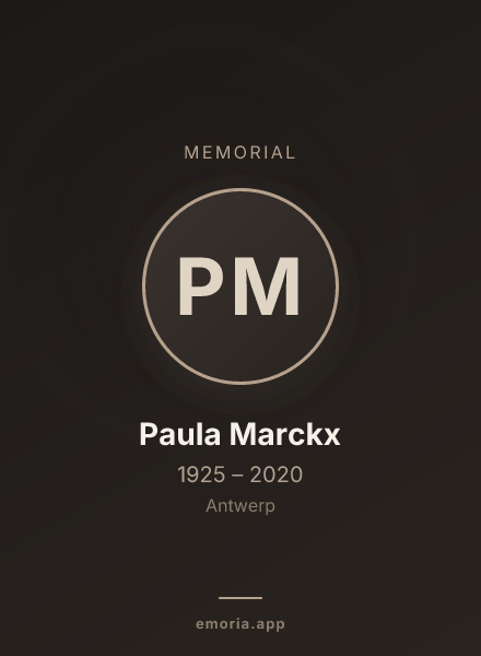 Memorial portrait of Paula Marckx