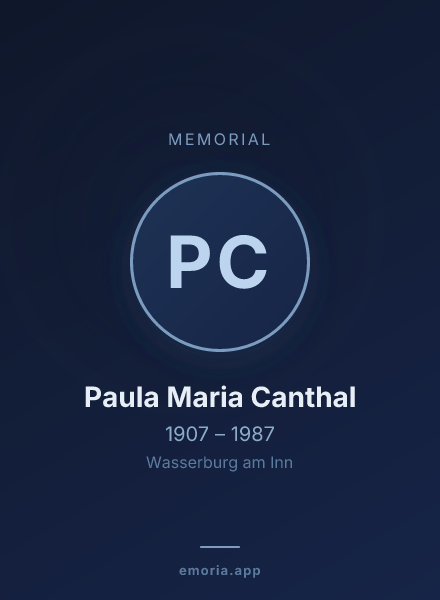 Memorial portrait of Paula Maria Canthal