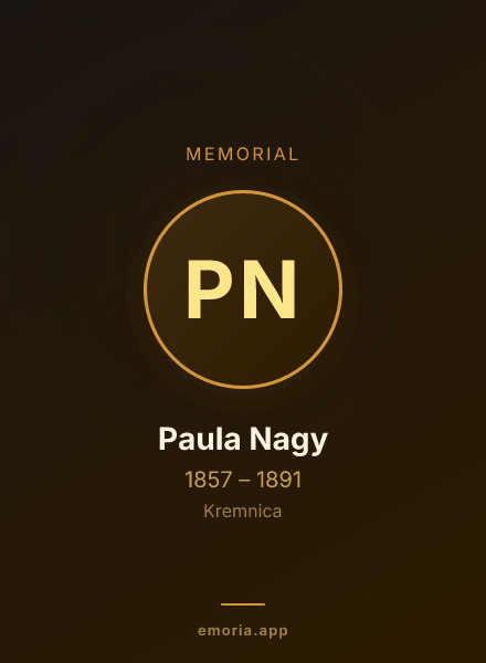 Memorial portrait of Paula Nagy
