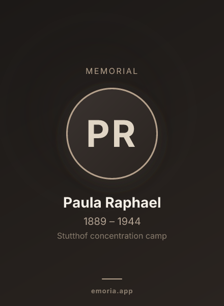 Memorial portrait of Paula Raphael