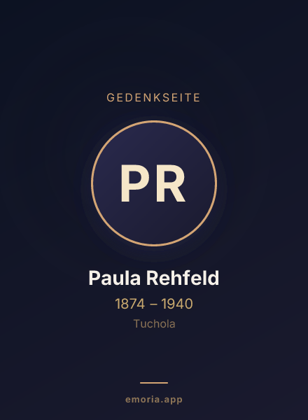 Gedenkportrait von Paula Rehfeld