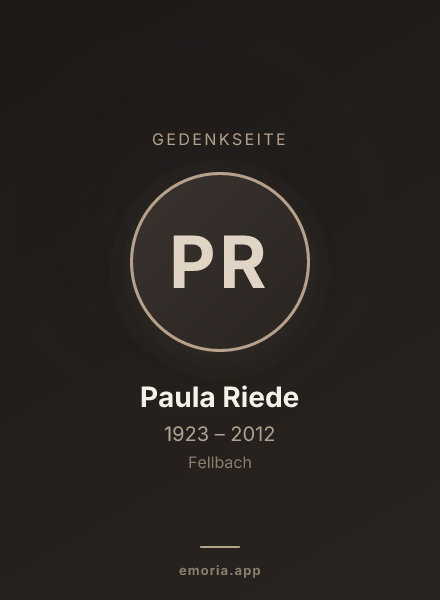 Gedenkportrait von Paula Riede