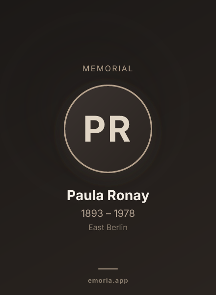 Memorial portrait of Paula Ronay