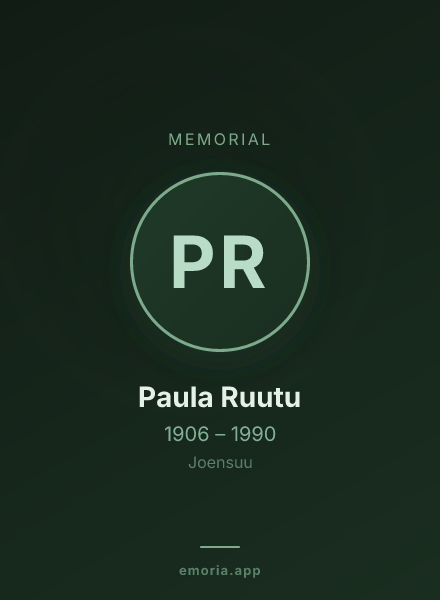 Memorial portrait of Paula Ruutu