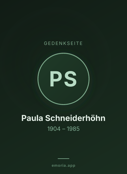 Gedenkportrait von Paula Schneiderhöhn