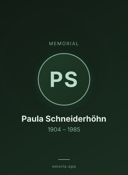 Memorial portrait of Paula Schneiderhöhn