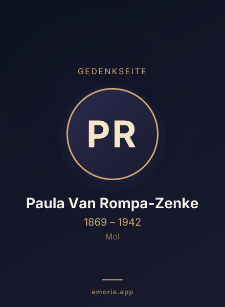 Gedenkportrait von Paula Van Rompa-Zenke
